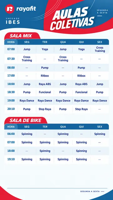 Miniatura da grade de aulas da Rayafit Ibes
